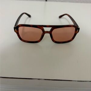 I-Sea Tortoise Shell Sunglasses with Pink Lenses